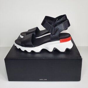 Sorel Kinetic Y-Strap Sandal Black Size 10